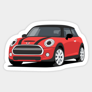 Car sport  mini retro red Sticker